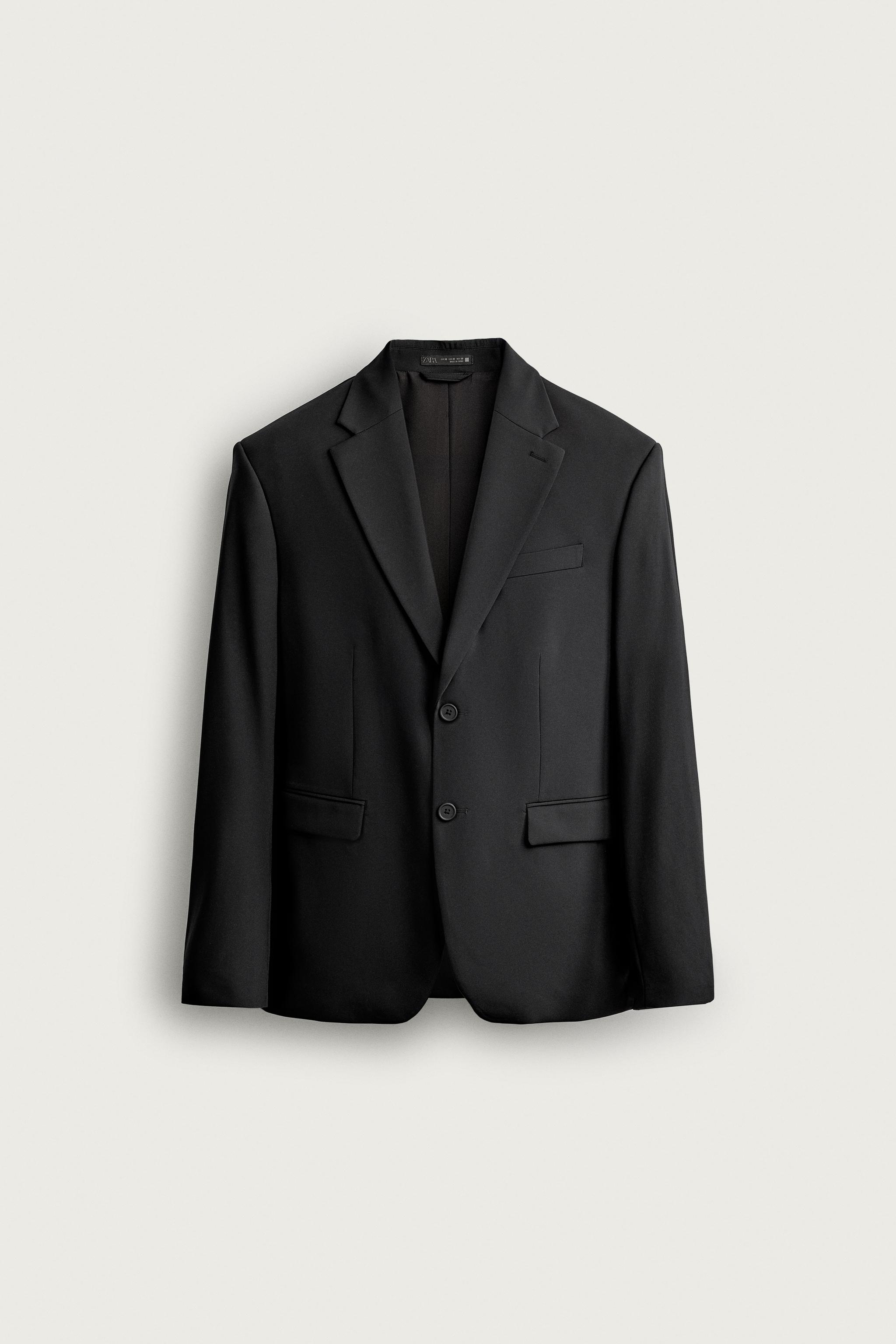 COMFORT SLIM FIT SUIT BLAZER — Black