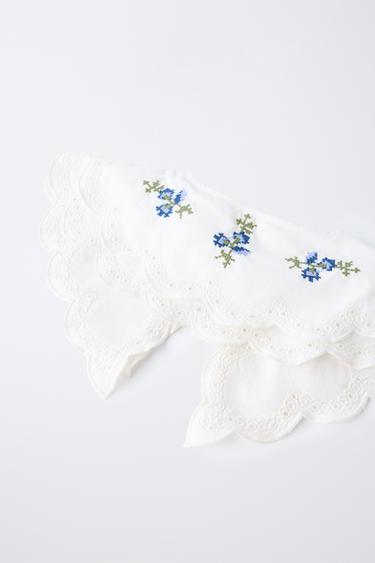 CUELLO BORDADOS PUNTO DE CRUZ - Blanco de Zara