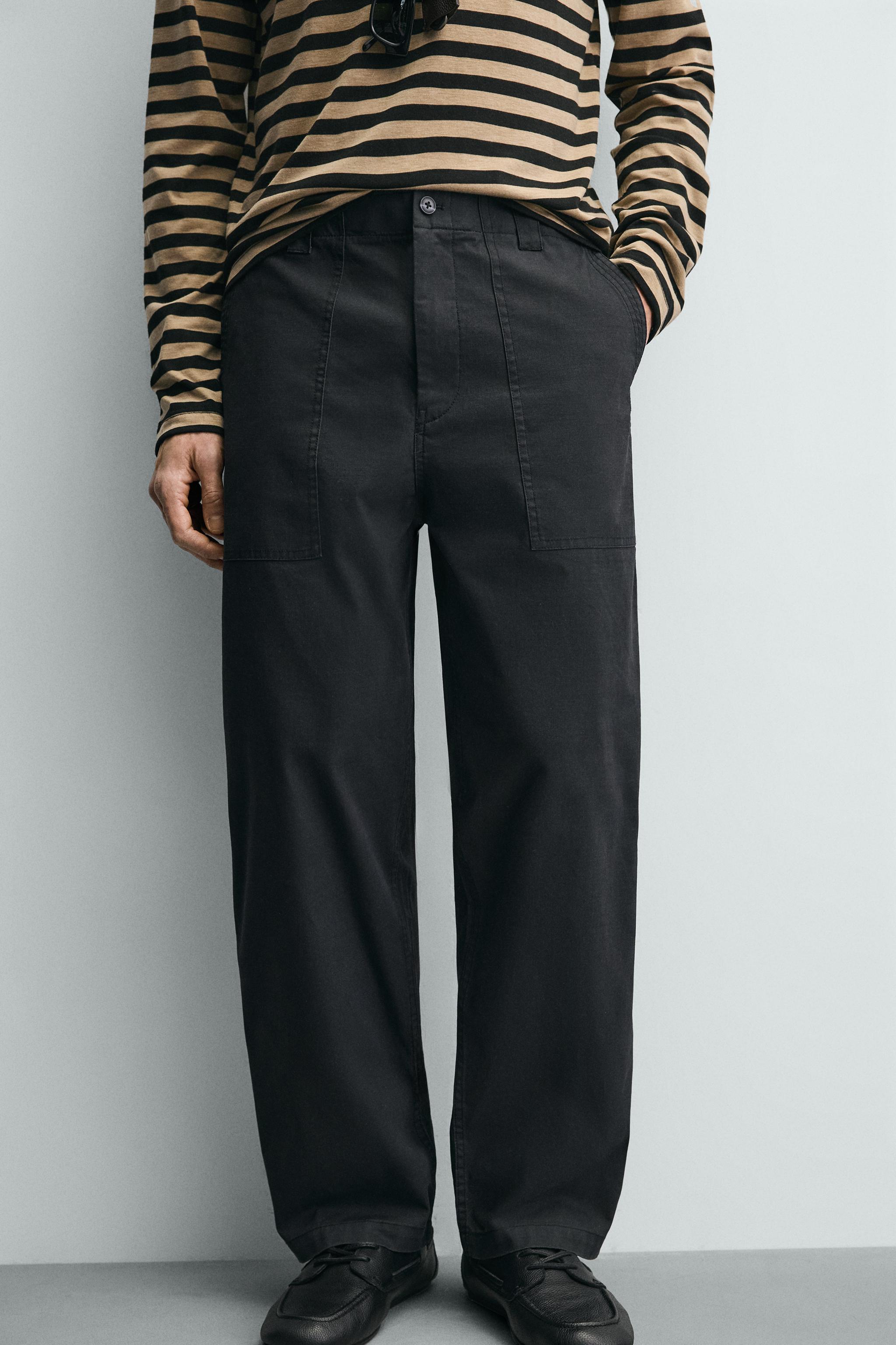WASHED STRAIGHT FIT PANTS