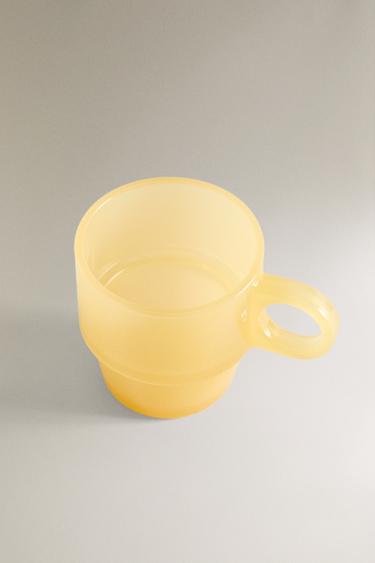 OPAQUE GLASS MUG - Yellow by Zara - Image 1