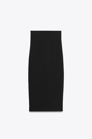 スリット入りペンシルスカート ZW COLLECTIONブラックZaraのスリット入りペンシルスカート ZW COLLECTION - ブラック 