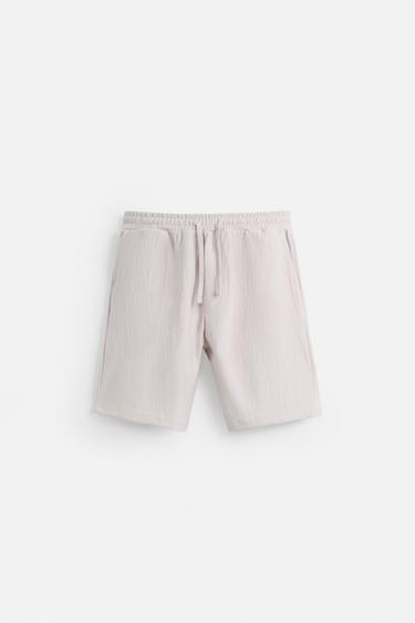 Zara 運動風紋理短褲 - 粉紅色 / 淡紫色