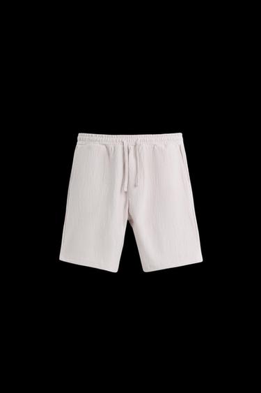 TEXTURED JOGGER BERMUDA SHORTS - Pink / Lilac by Zara - Image 0