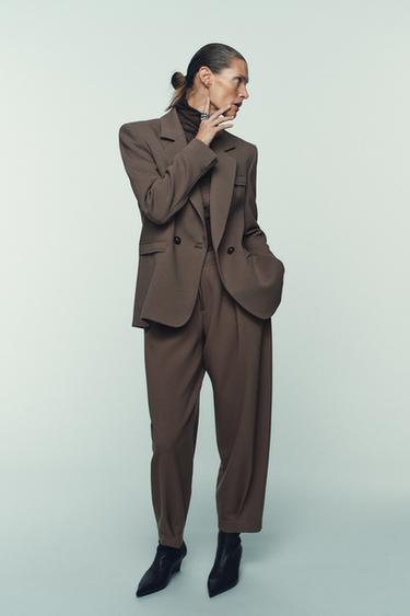 CARROT TROUSERS WITH ZIP - camel by Zara