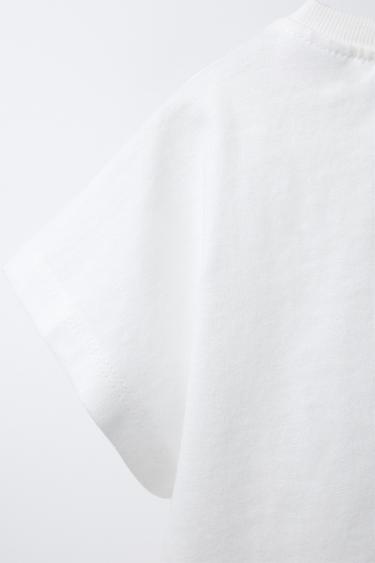 EMBROIDERED SLOGAN T-SHIRT WITH BOW - White by Zara - Image 3