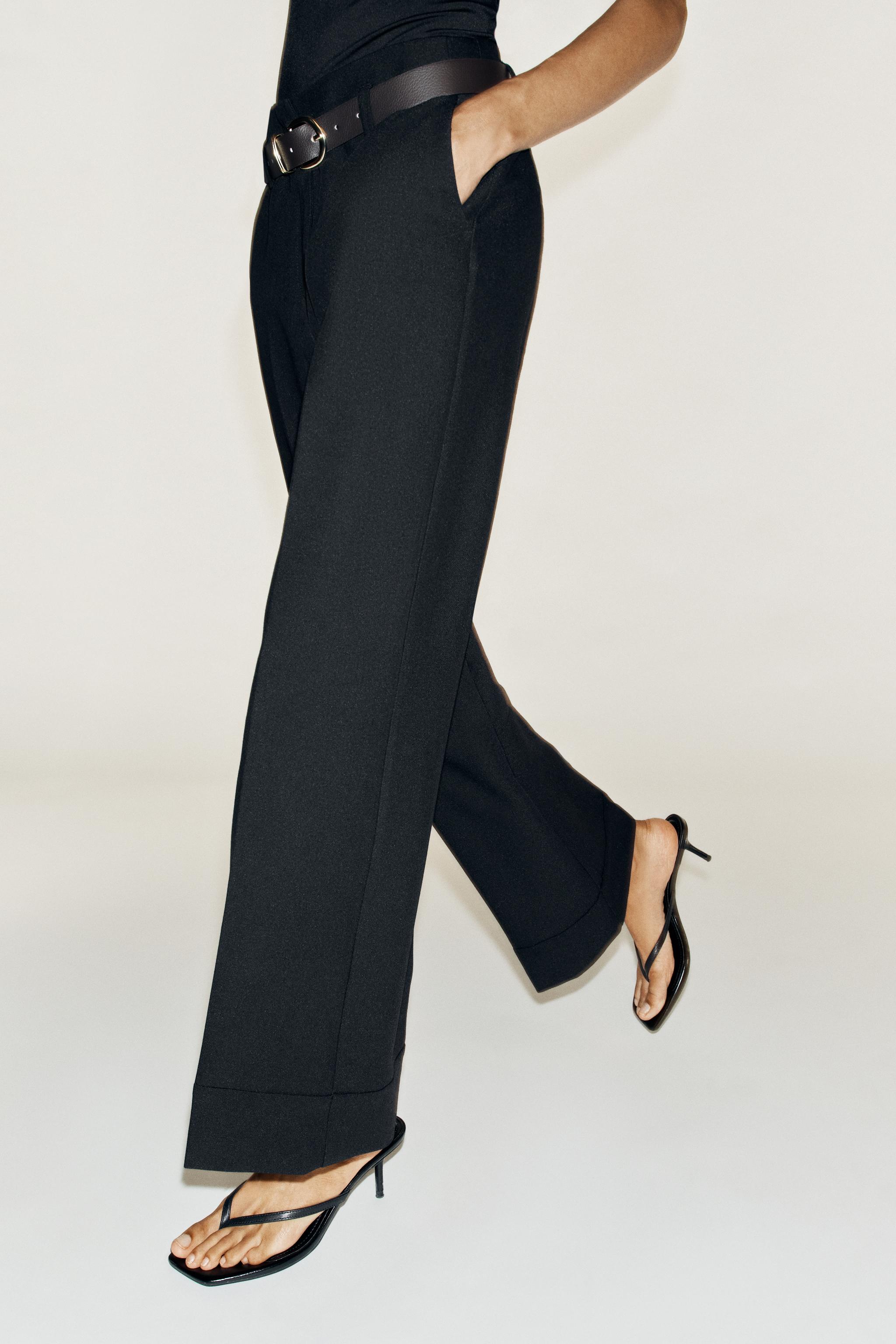 Zara KEMERLİ KIVRIK PAÇA PANTOLON görsel 2
