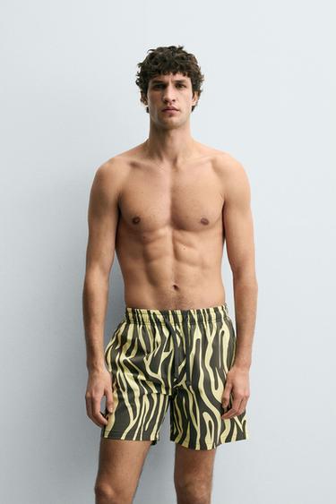 ANIMAL PRINT LONG SWIMMING TRUNKS - Zebra by Zara - Image 3