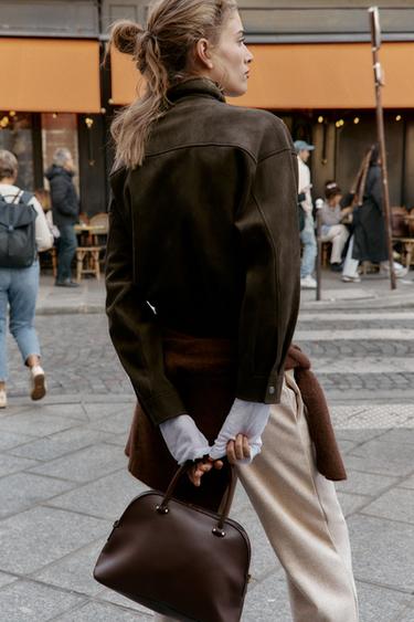 CITY BAG WITH DOUBLE HANDLE - Burgundy Red by Zara - Image 2
