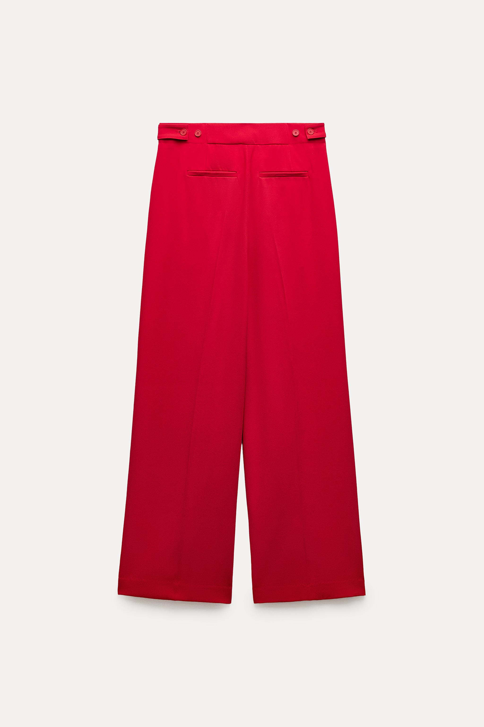 SIDE STRIPE SATIN EFFECT PANTS - Red