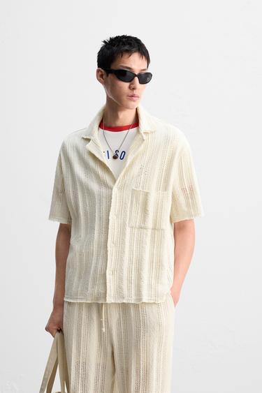 OPEN TEXTURED SHIRT - Ecru by Zara
