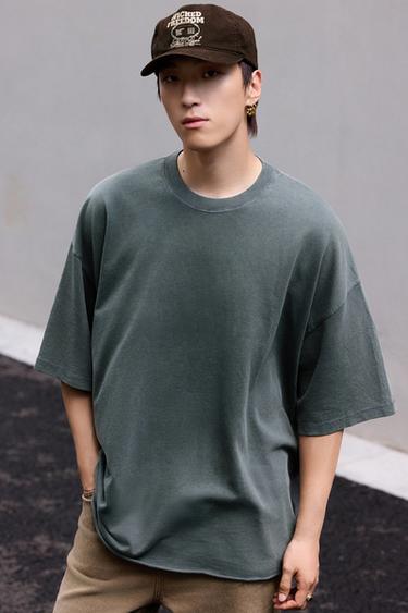 Zara 寬鬆版水洗運動衫 - 水洗棕黑色