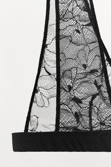 BRALETTE TRIANGLE DENTELLE - Noir de Zara - Image 7