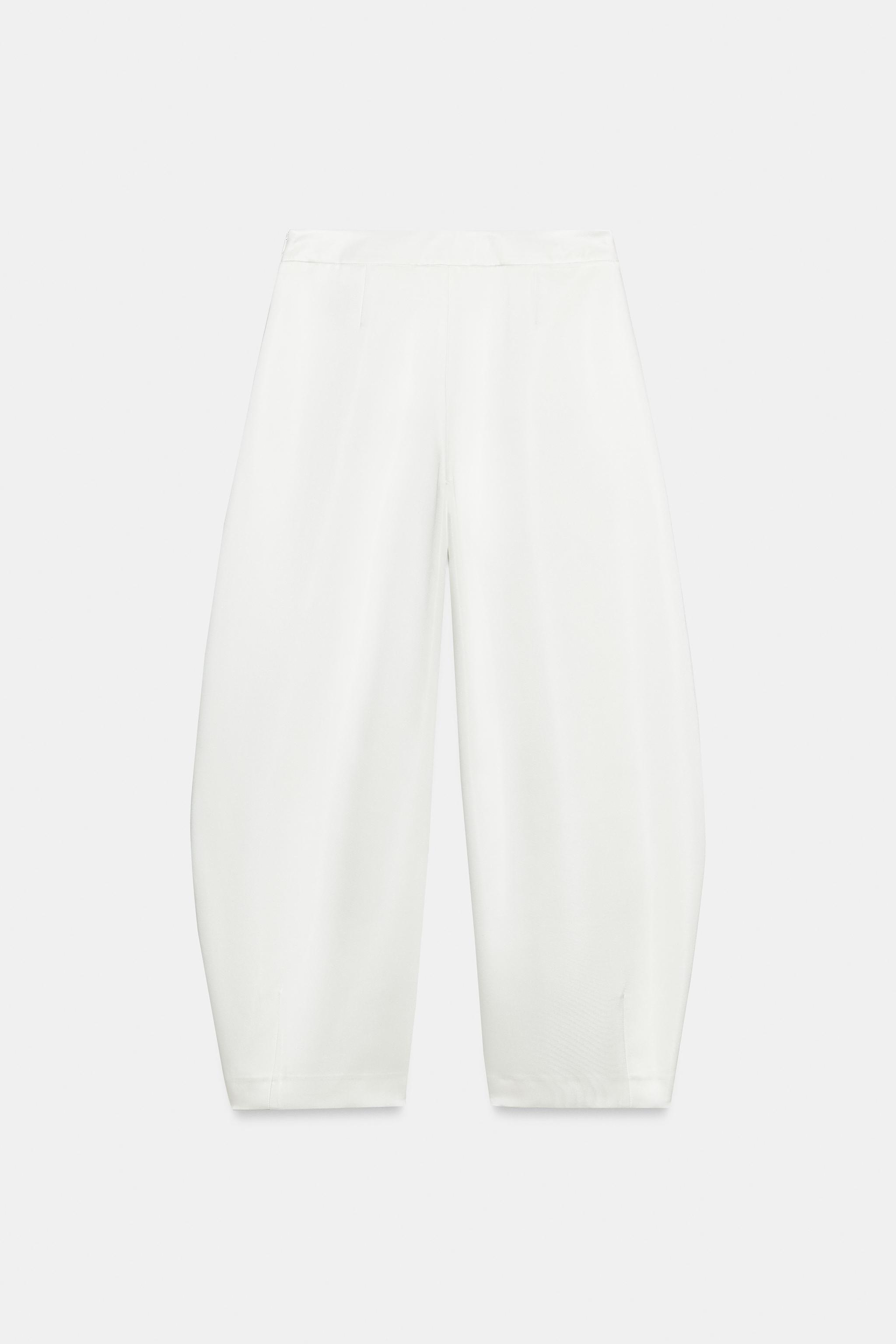 Женские брюки Zara SATIN BARREL PANTS — фото 7