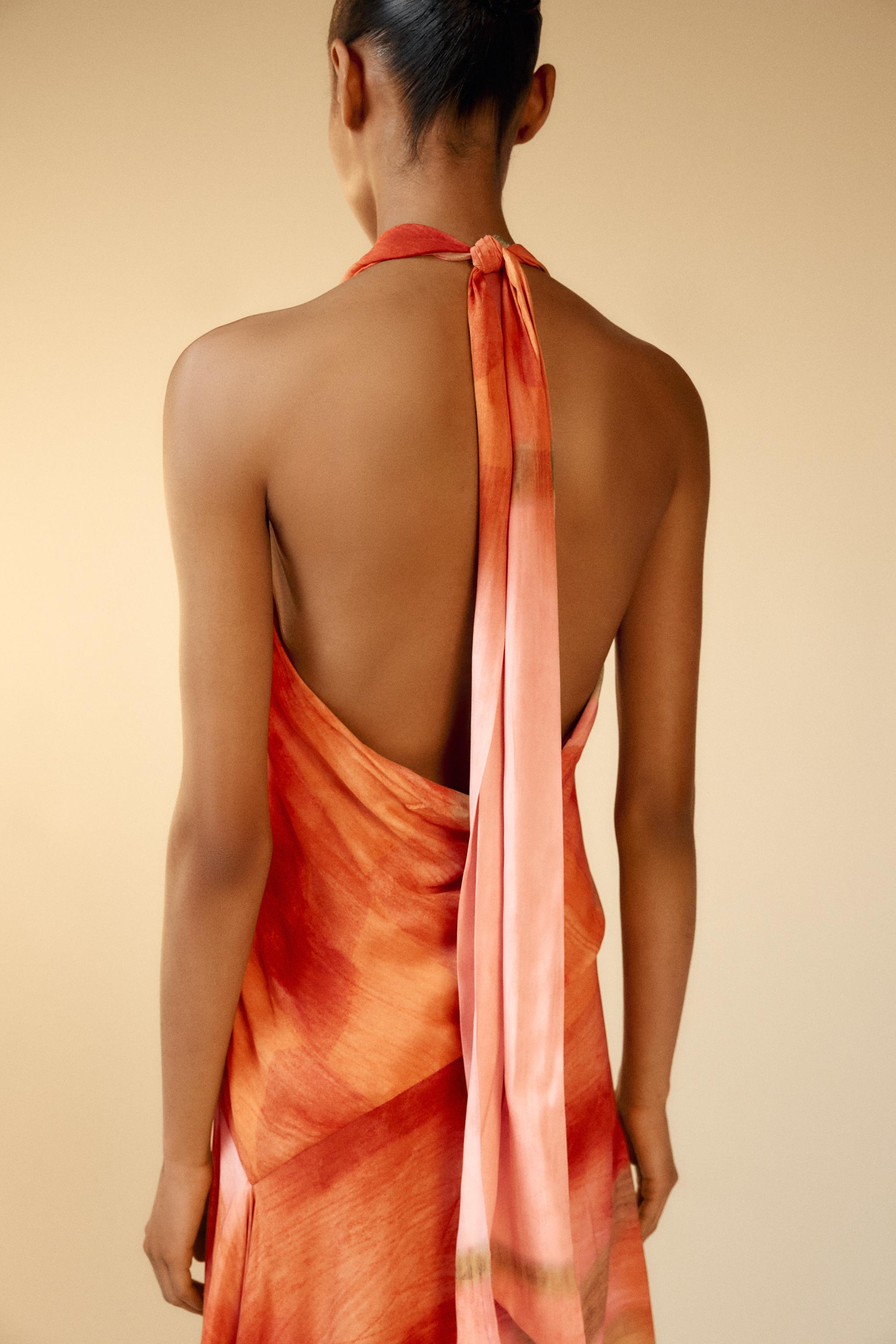 LONG PRINTED DRESS - Oranges | ZARA Australia LONG PRINTED DRESS - Oranges | ZARA Australia