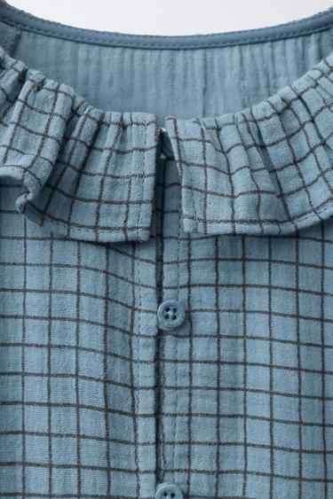 ROBE À CARREAUX TEXTURÉE BENSIMON ® X ZARA - Bleu clair de Zara - Image 2