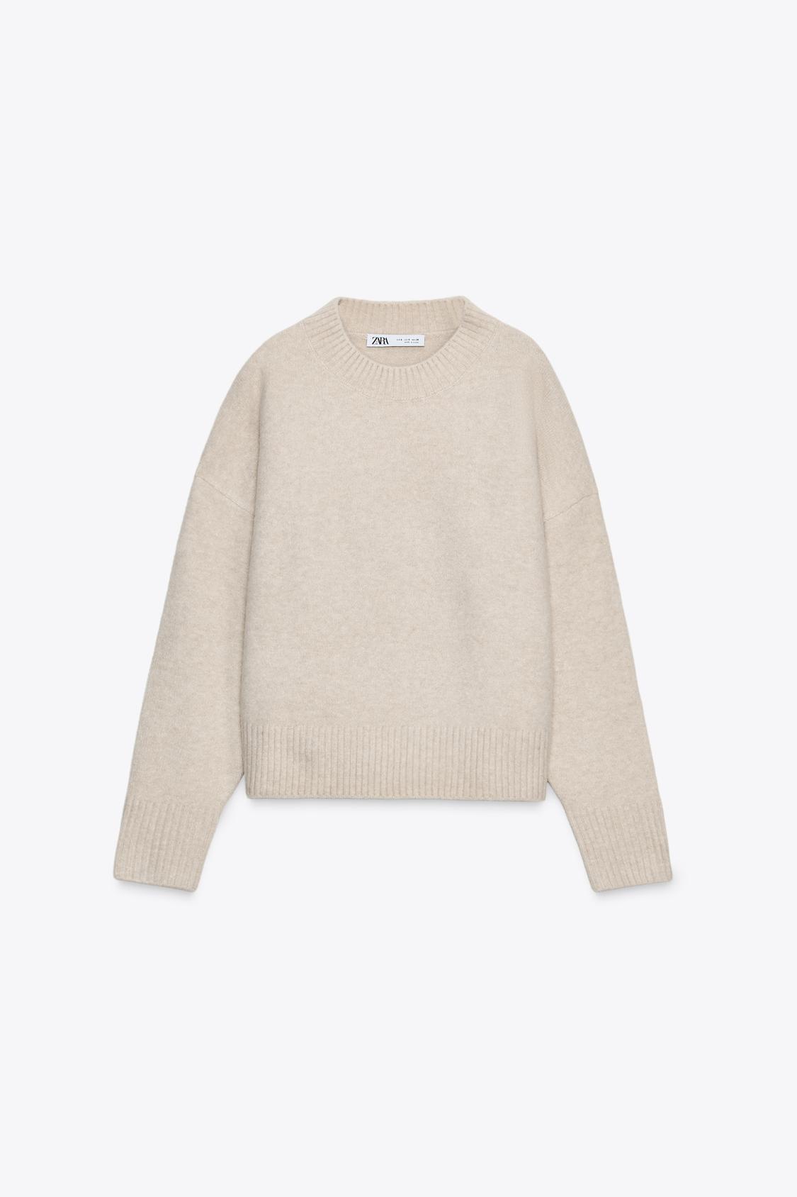 SOFT PLAIN KNIT SWEATER - Ecru by Zara - Image 4