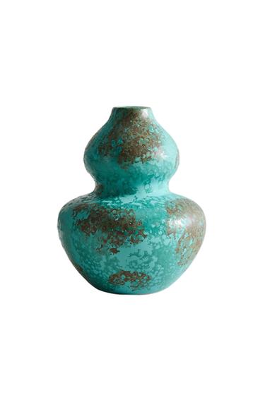 Zara DOUBLE BODY STONEWARE VASE - Blues