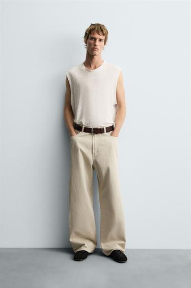 BAGGY FIT JEANS - Sand by Zara