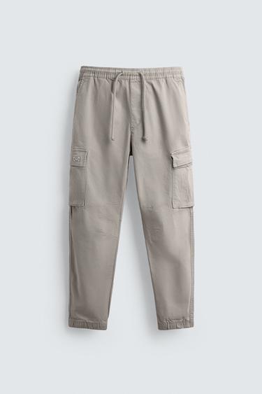 SLIM FIT CARGO TROUSERS - Light grey by Zara