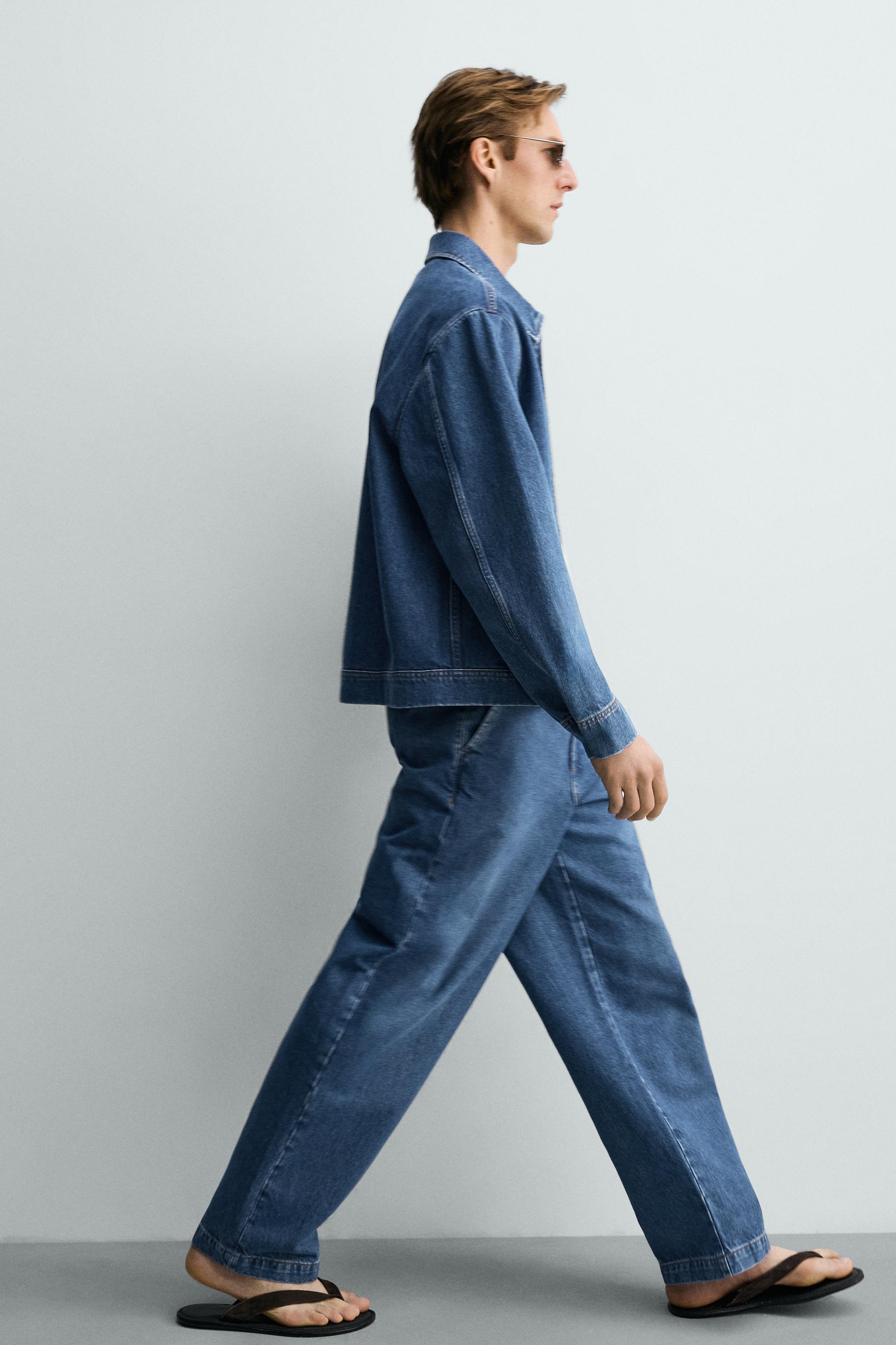 STRAIGHT FIT DENIM CHINO PANTS