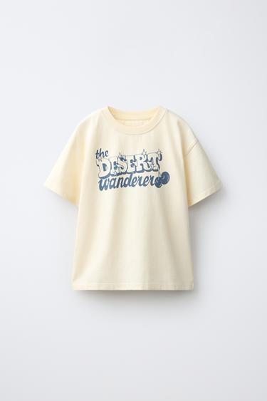 TEXT PRINT T-SHIRT — Ecru 1