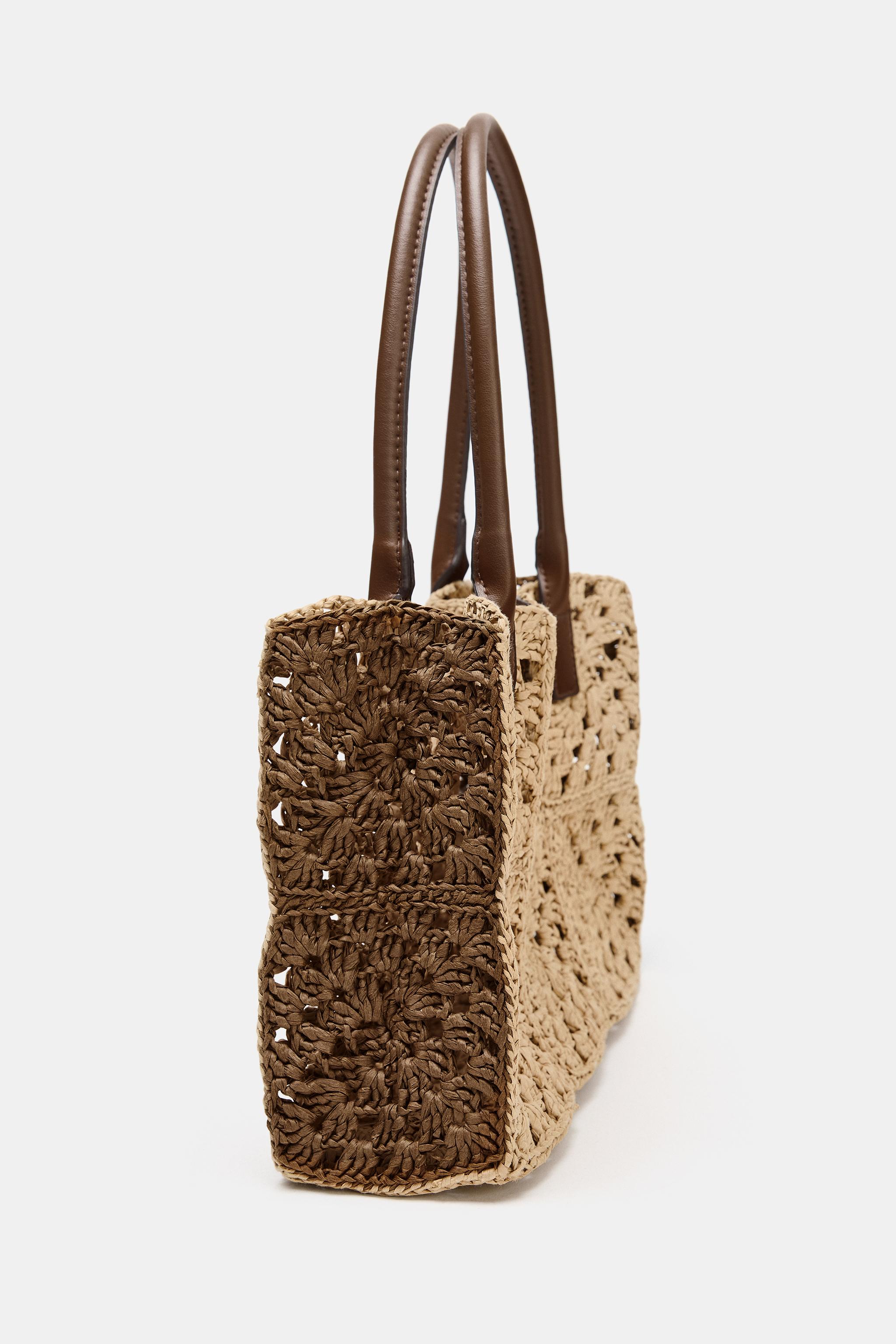 WOVEN EFFECT SHOPPER BAG