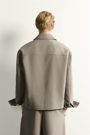 BOXY FIT OVERSHIRT — taupe brown 2
