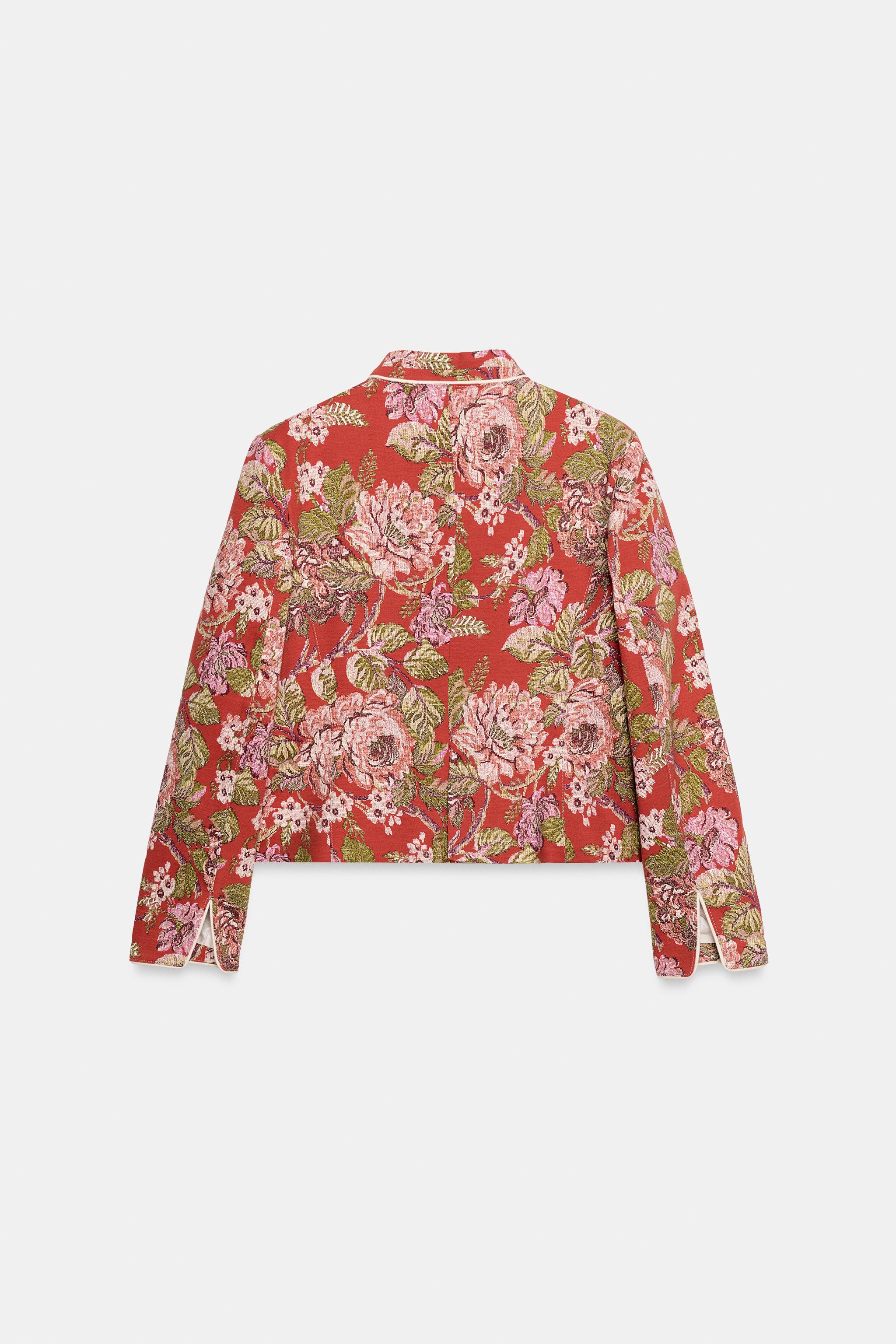 Женские пиджаки Zara FLORAL PRINT BLAZER — фото 8