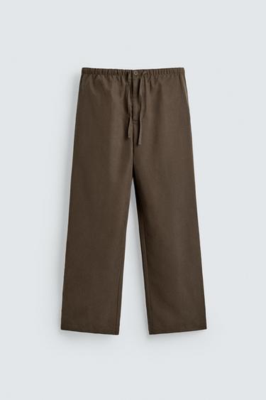 PANTALON FLUIDE COUPE LARGE - Kaki de Zara