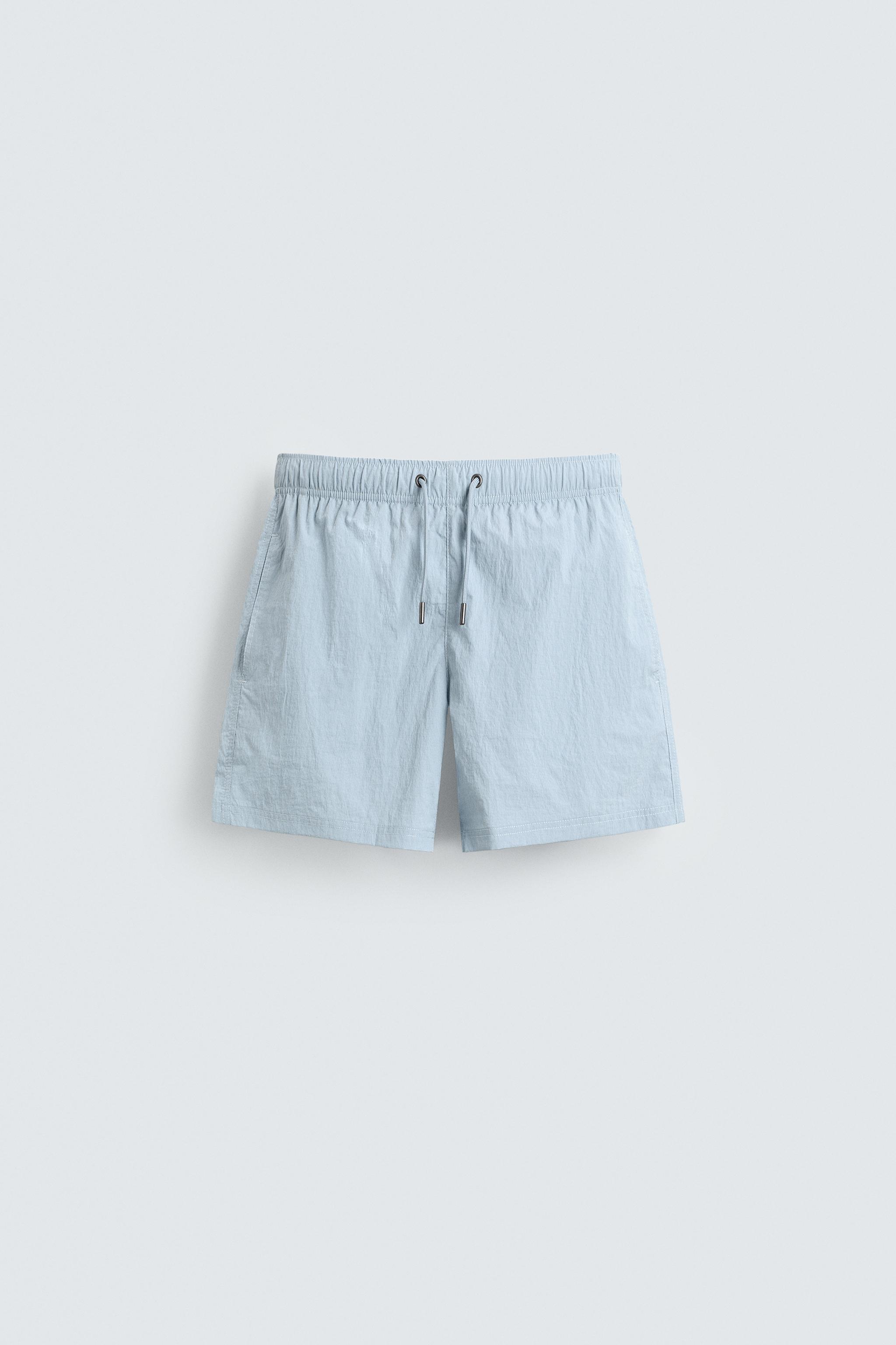 ストライプミディアムスイムウェア - 空色 | ZARA Japan / 日本