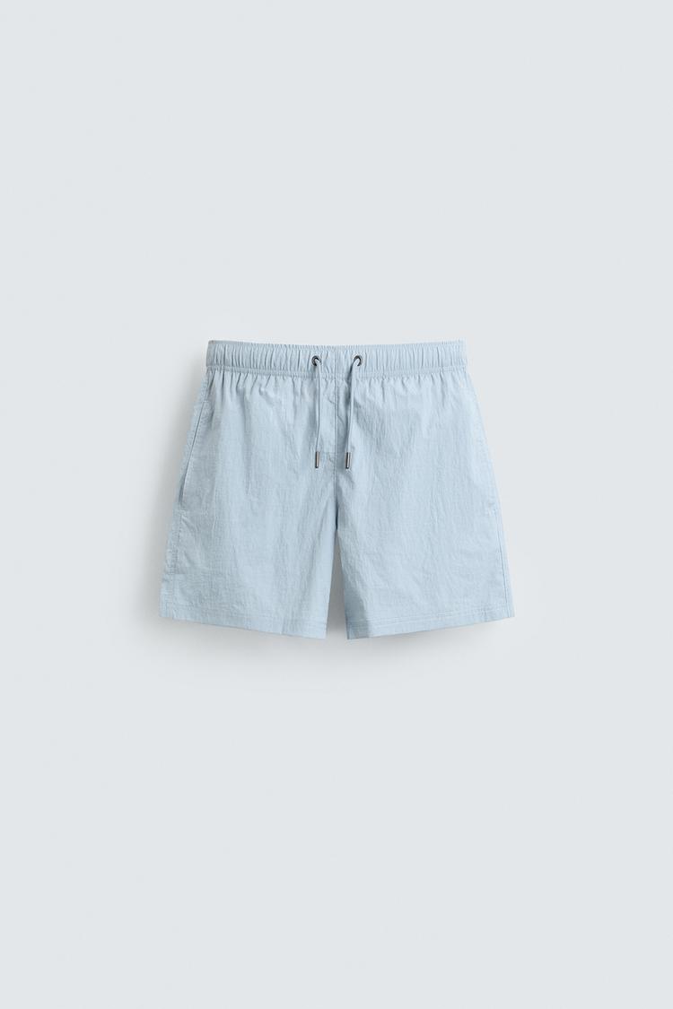 ZARA STRIPED SWIM SHORTS
