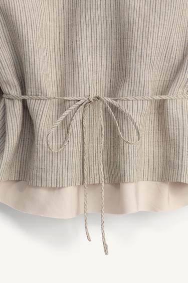 VESTE À RAYURES EN LIN ÉDITION LIMITÉE - rayures de Zara - Image 9