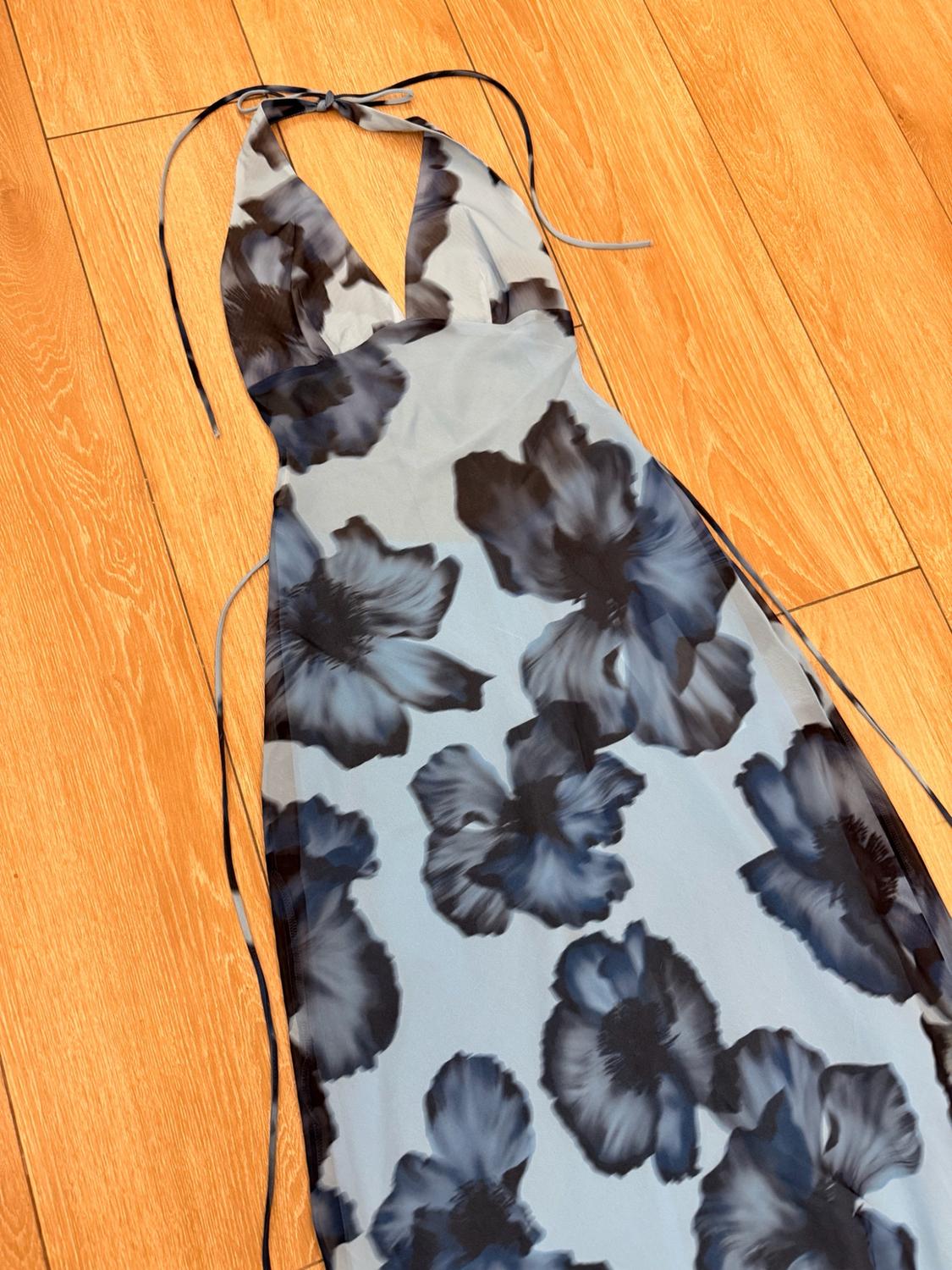 HALTER PRINTED LONG DRESS - Image 3