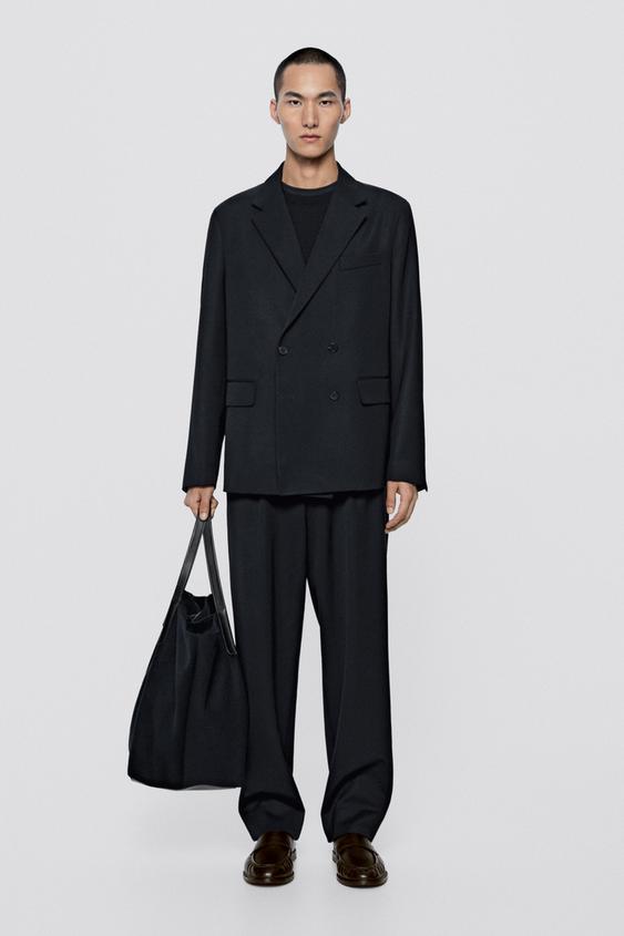 Zara 100% wool suit blazer - LIMITED EDITION - Navy blue - Image 0
