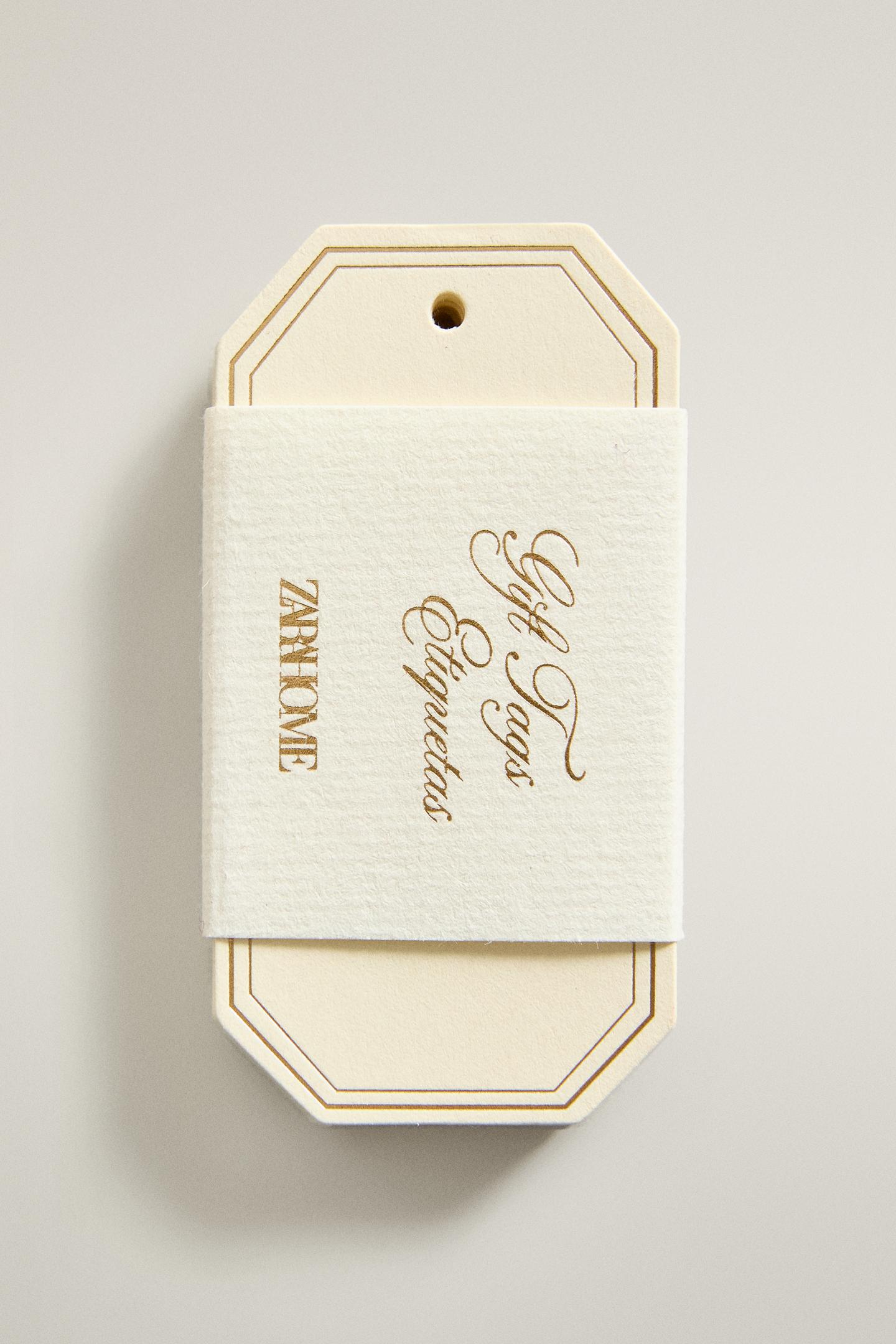 Zara Christmas Paper Gift Tags with Gold Edges (Pack OF 20), цвет: Белый — фото 4