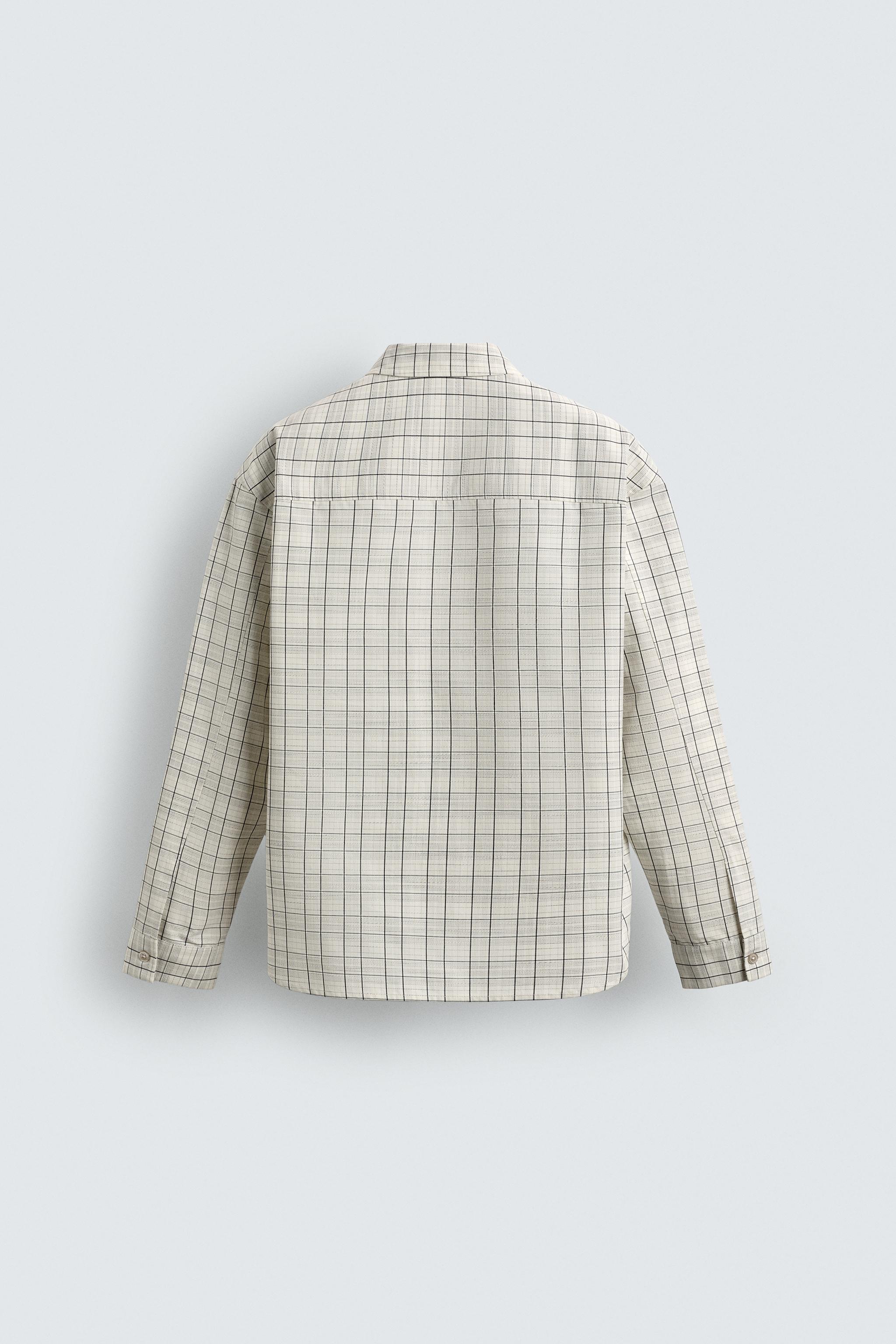 チェック柄シャツジャケット - オフホワイト | ZARA Japan / 日本