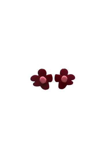 PENDIENTES FLOR ROJA Y ROSA