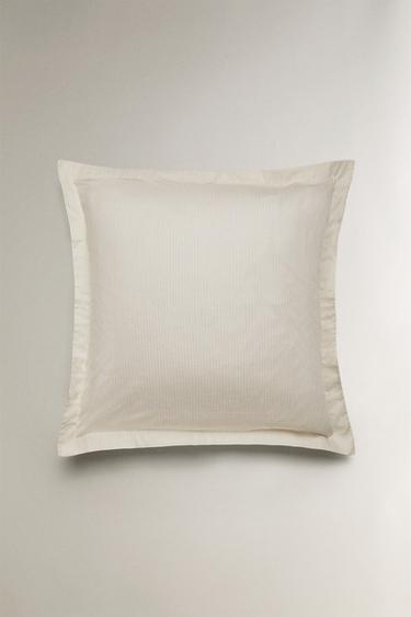 TAIE D’OREILLER SATIN RAYURES (300 FILS) - Écru de Zara - Image 1