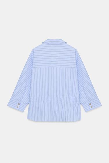 STRIPED SHIRT WITH BOWS - Brown-Blue by Zara - Image 6