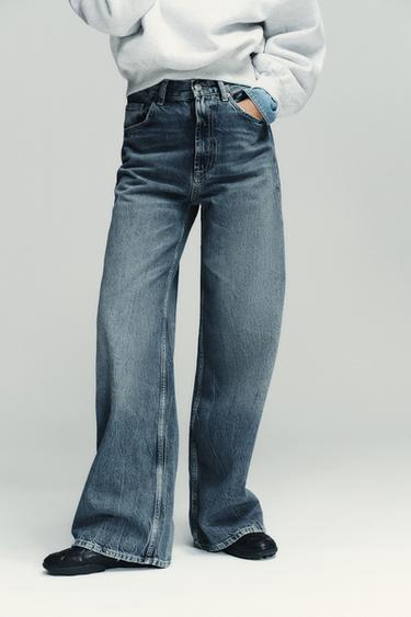 JEANS TRF EXTRA SZÉLES SZÁR MAGAS DEREKÚ – Indigó a ZARA-tól