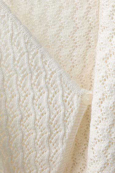 COTTON BLEND AND MULBERRY SILK KIMONO - Ecru by Zara - Image 3