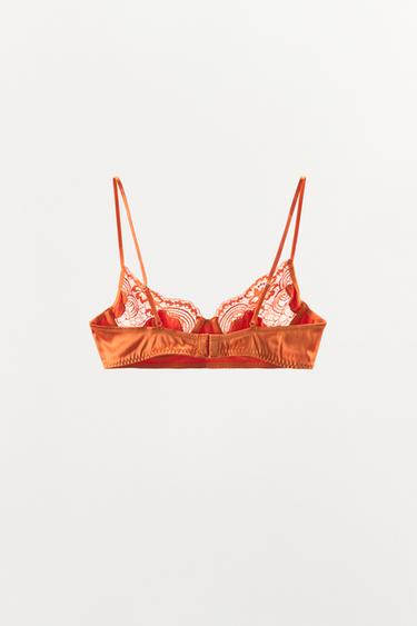 SOUTIEN-GORGE À ARMATURES SATINÉ AVEC DENTELLE - Orange de Zara - Image 7