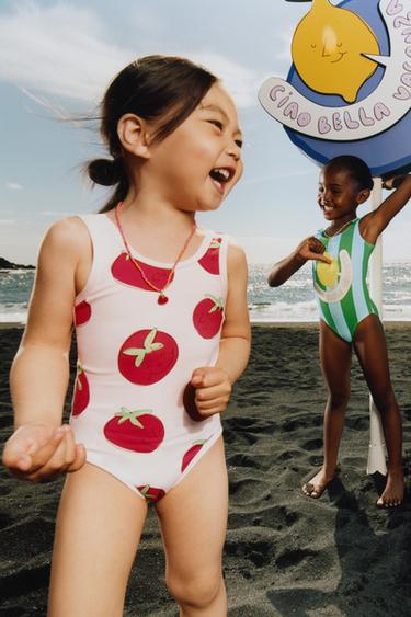 2-6 ANNI/ COSTUME BERMUDA STAMPATO - Rosso di Zara