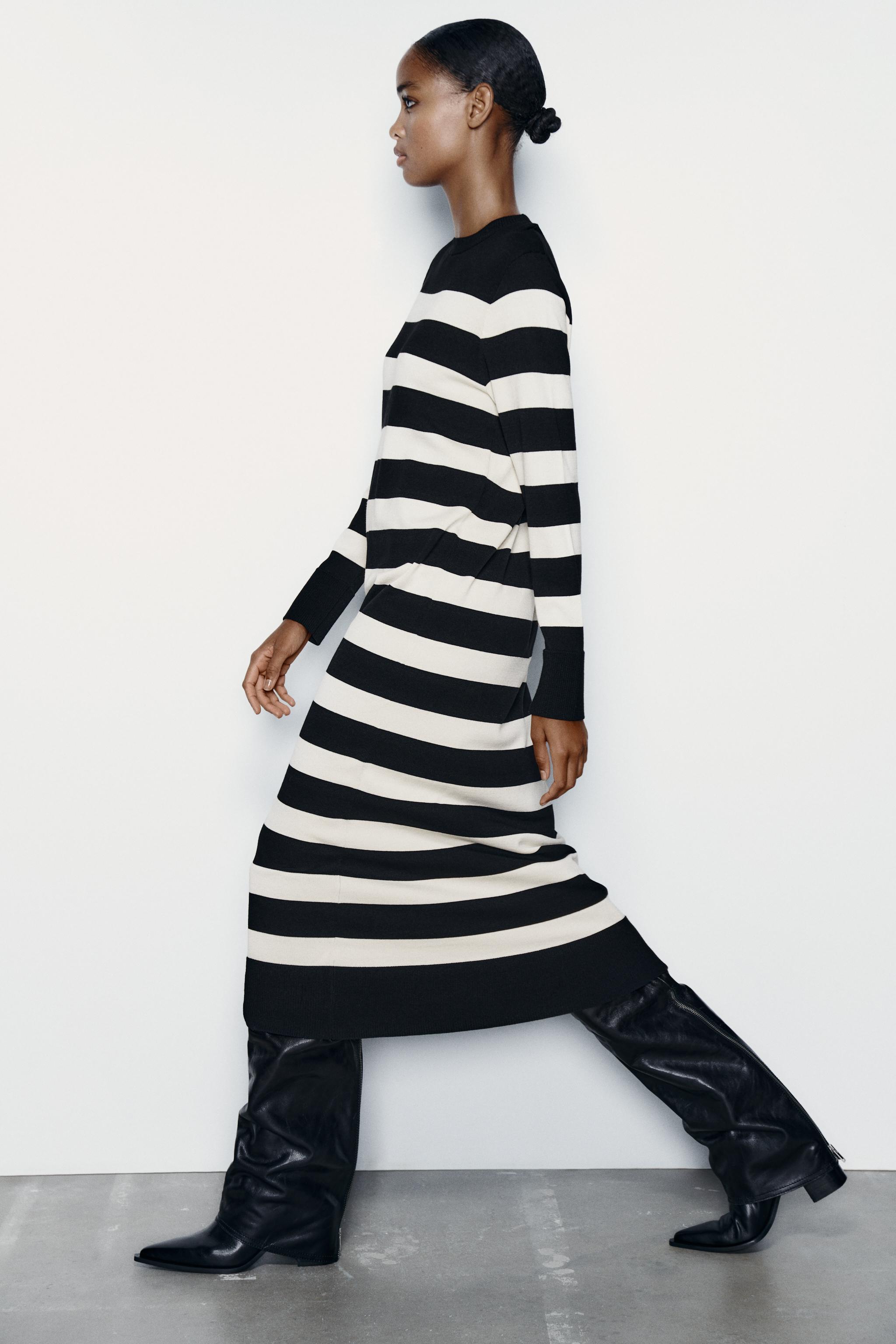 Zara knit hot sale striped dress