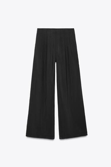 FLOWING PALAZZO TROUSERS - Black by Zara