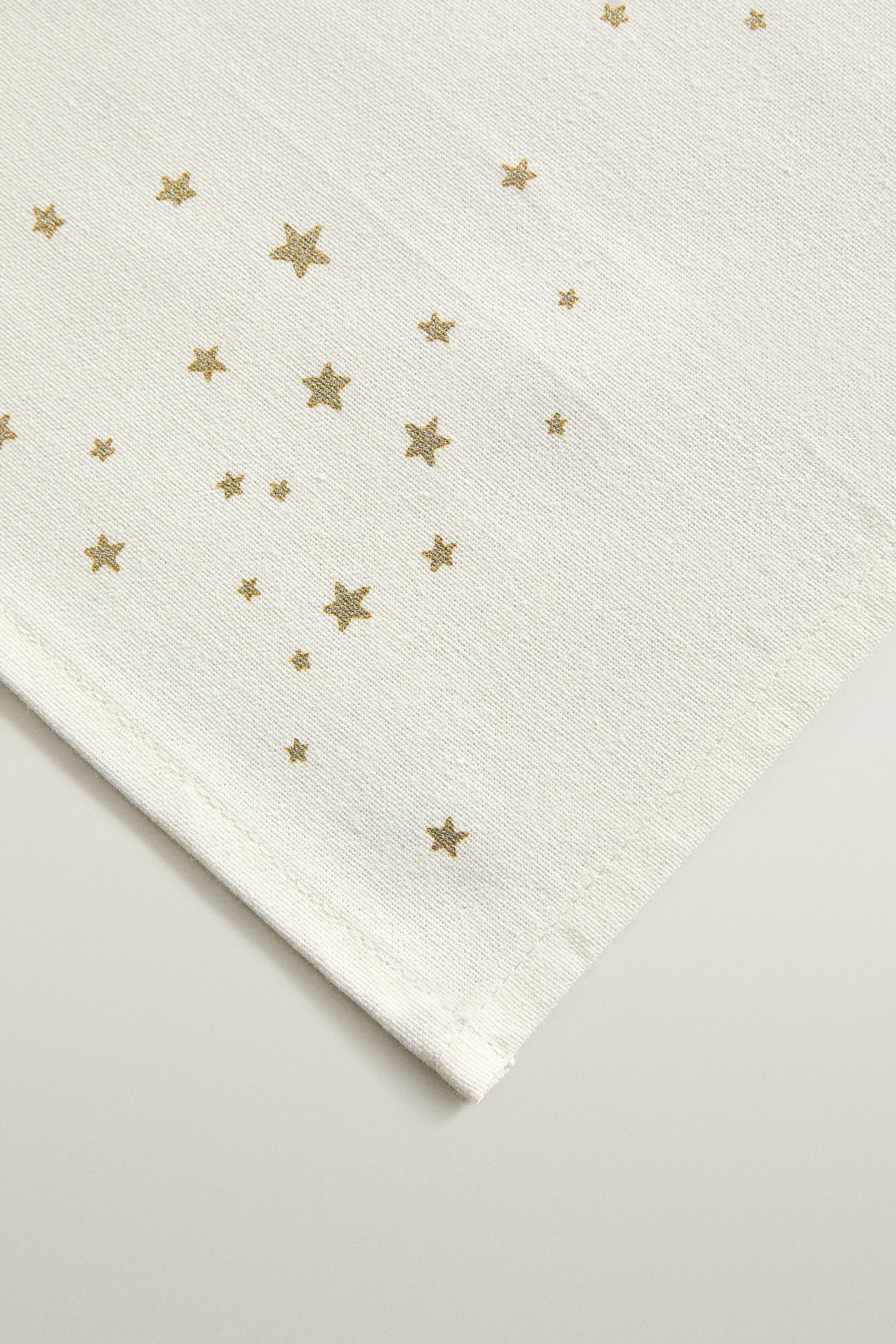 CHRISTMAS STAR PRINT COTTON NAPKINS