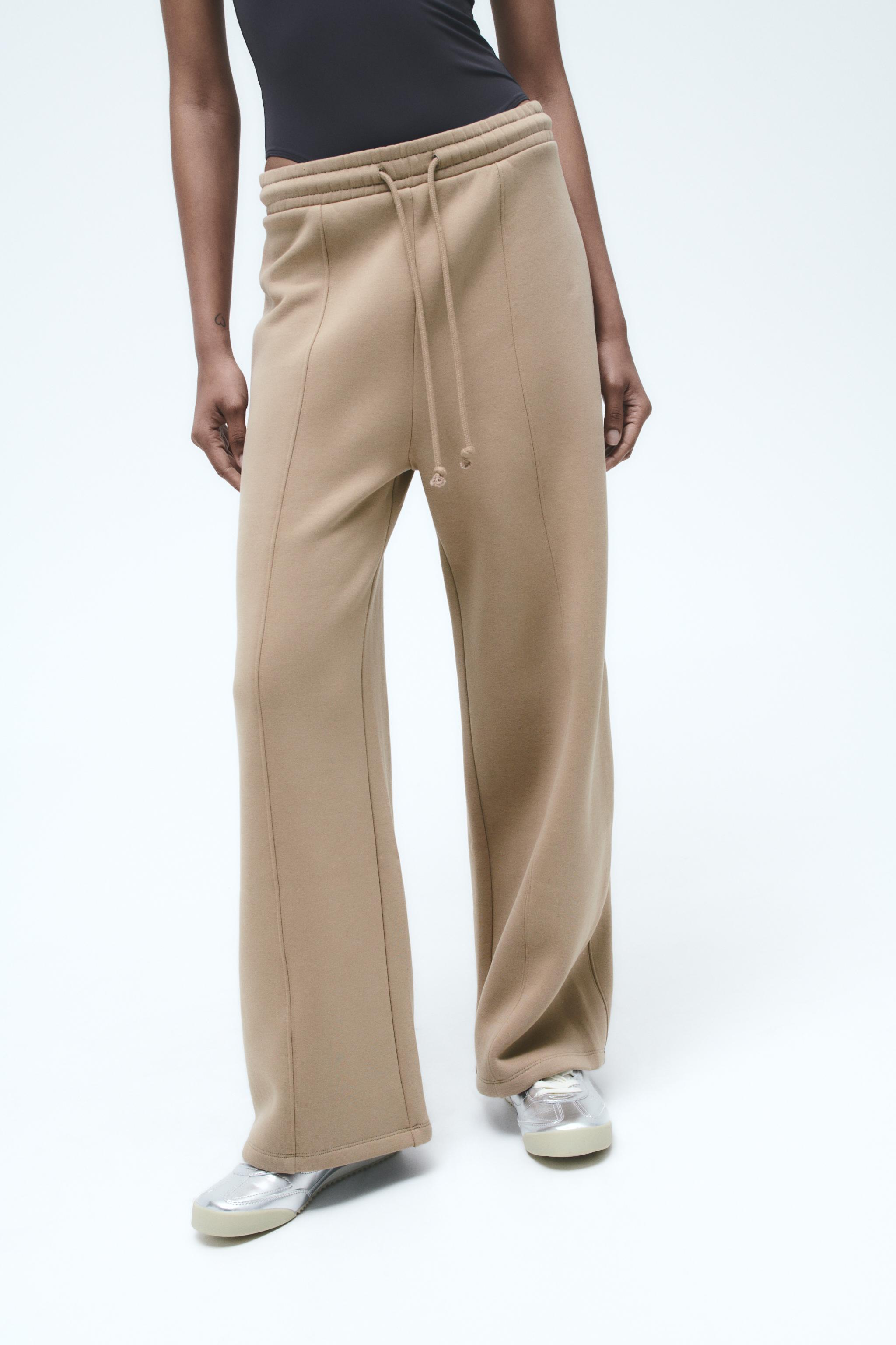 PLUSH WIDE JOGGER PANTS - Ice