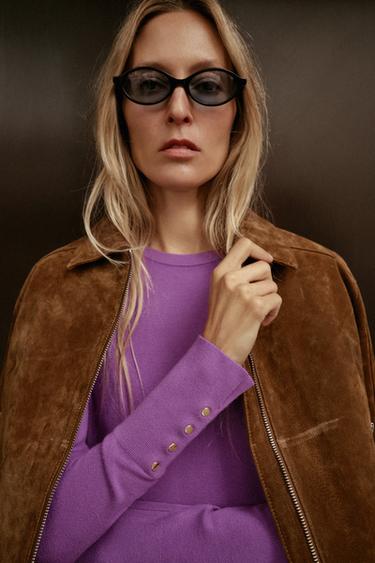 BASIC PLAIN KNIT SWEATER - Purple by Zara - Image 3