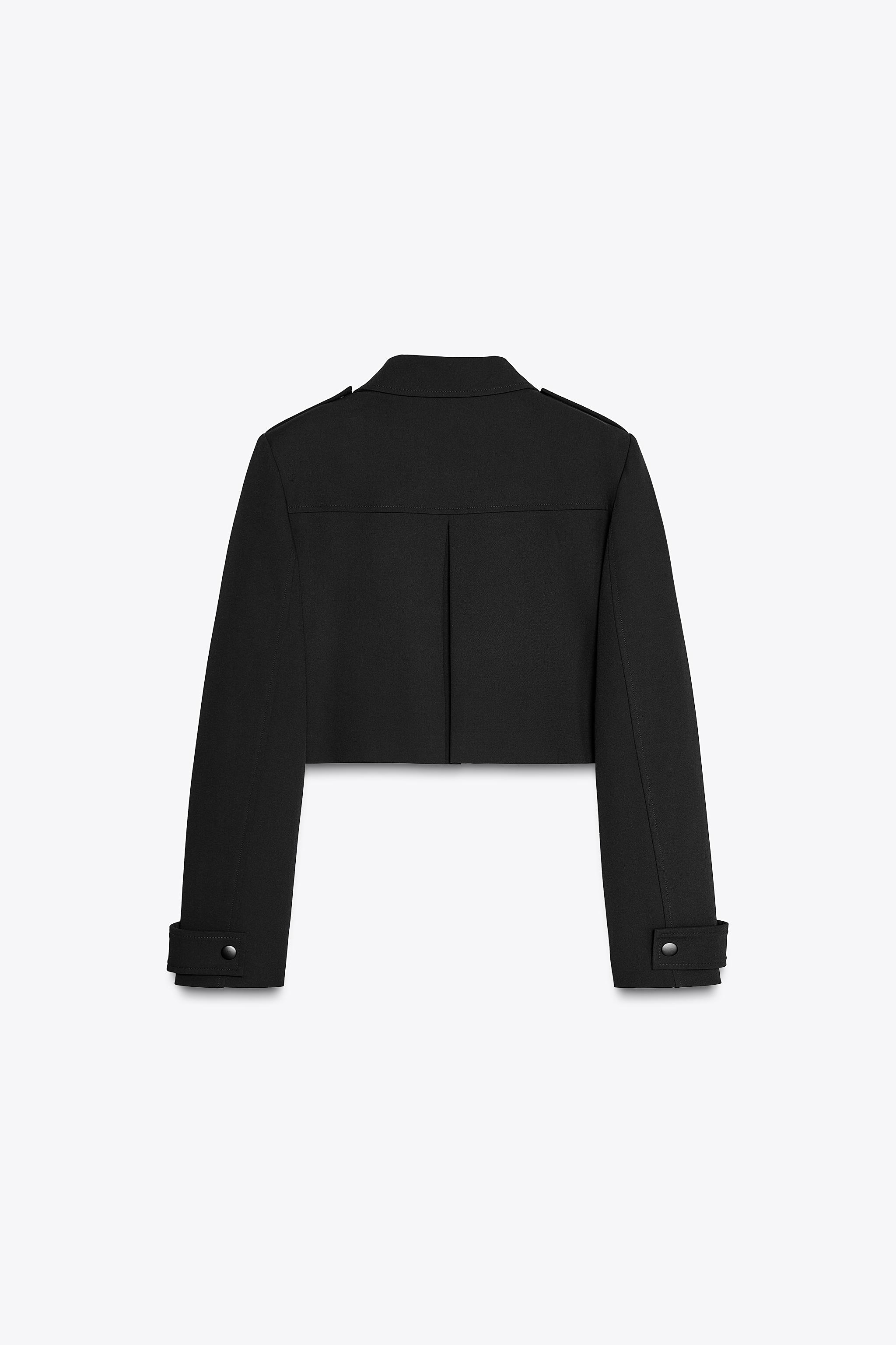CROPPED JACKET WITH TABS - Black | ZARA Australia