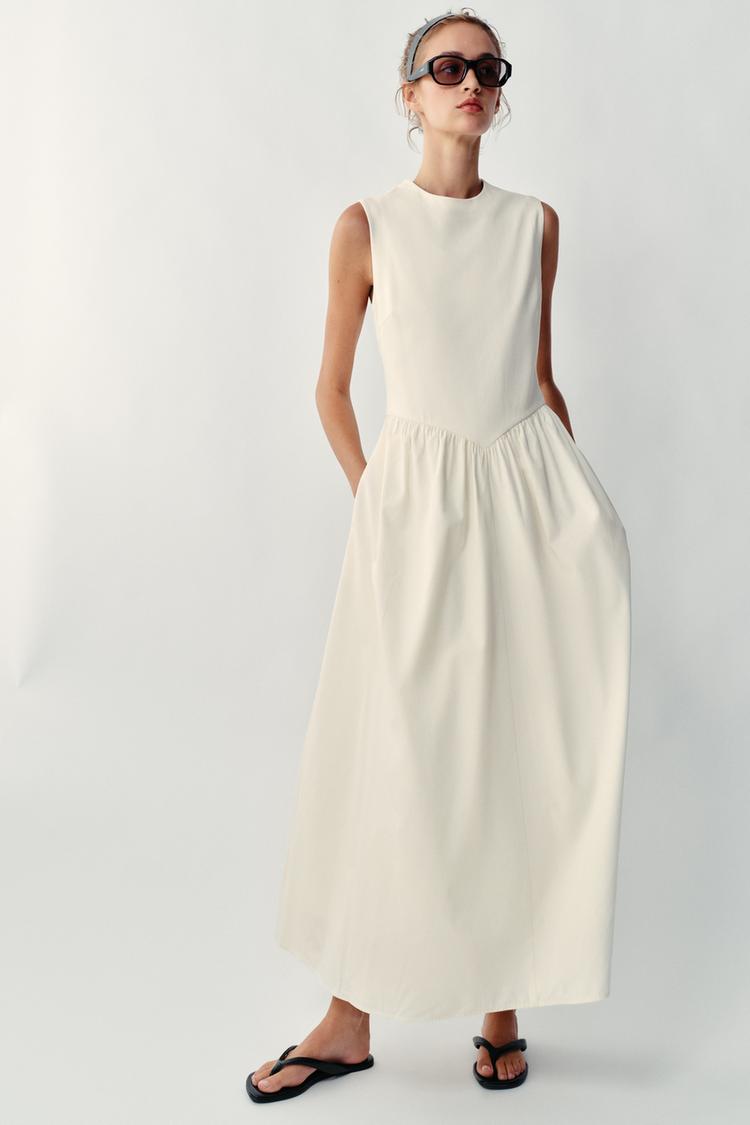 Vestido midi combinado